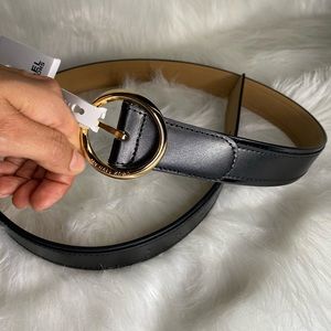 NWT Michael Kors unisex black leather belt size L